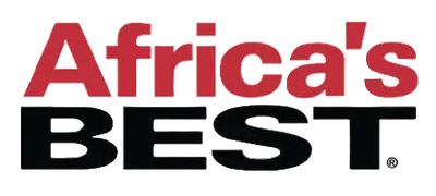 Logo of 'Africa's Best' with red and black text on a white background