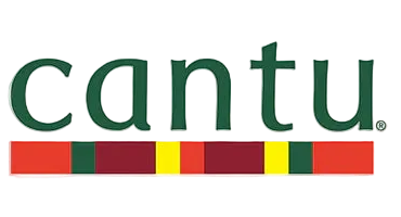 Cantu logo with green text and multicolored bar on a white background